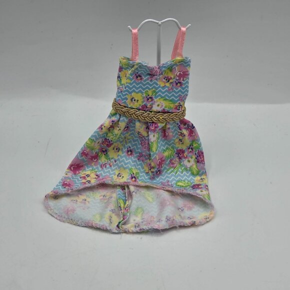 Floral & Chevron Doll Dress For 11.5" Fashion Dolls With Belt - Picture 1 of 7